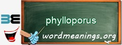 WordMeaning blackboard for phylloporus